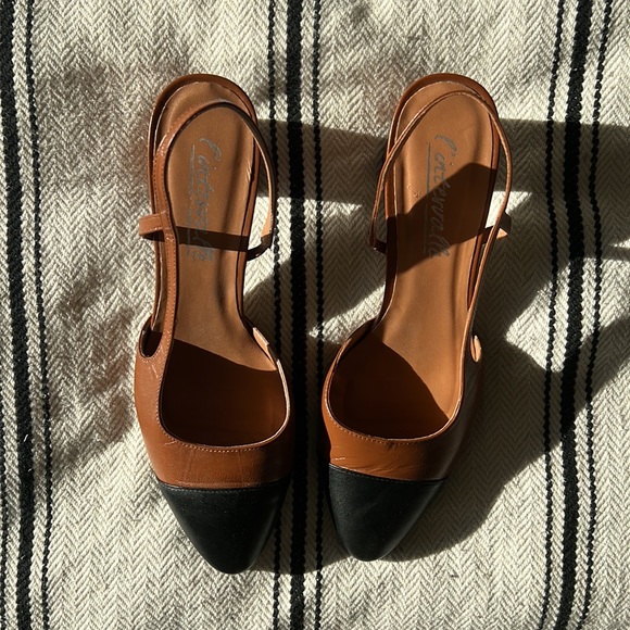 L’Intervalle Slingback leather heels - Picture 3 of 5